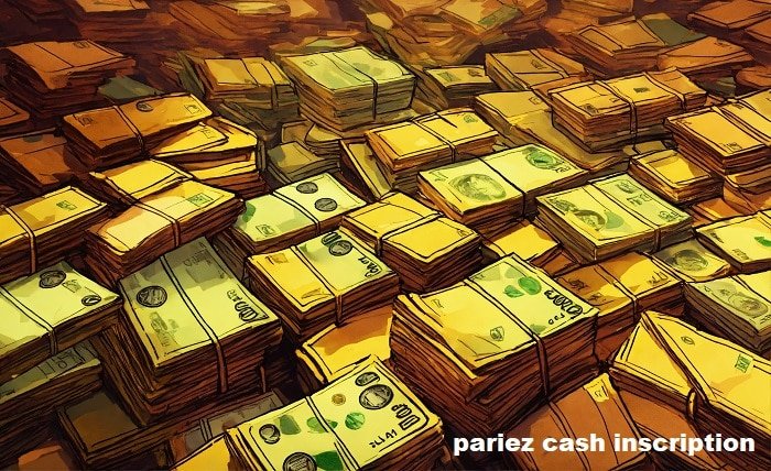 pariez cash inscription